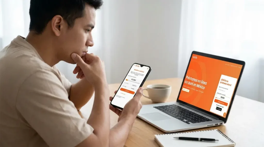 préstamo desde una app o desde el sitio web