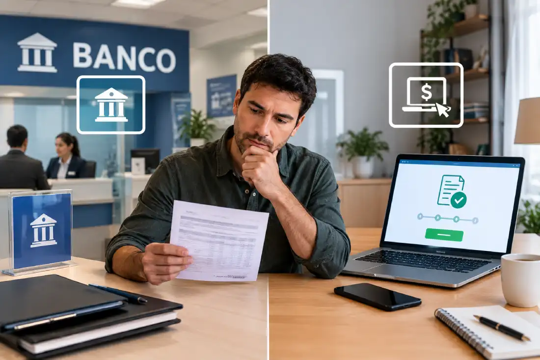 Recibos de nómina en un banco vs. en un préstamo en línea